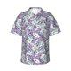 thumbnail image 1 of Balery Lavender Flowers Camisas hawaianas de manga corta para hombre, camisas playeras de corte holgado, camisas de vacaciones con botones,Small, 1 of 7