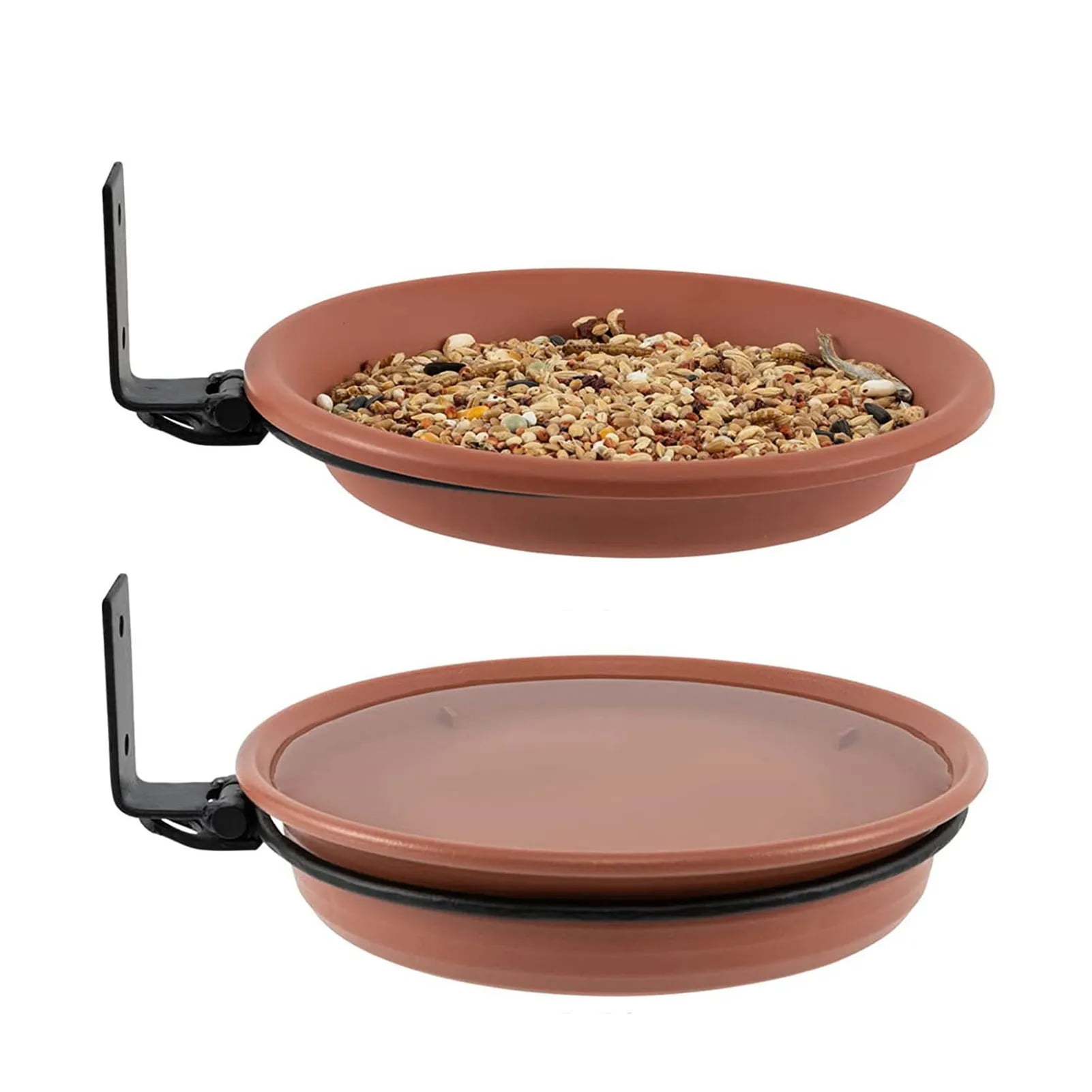 2 Pack Tree Mounted Hanging Bird Feeder Bowl Attracts Wild Birds Bird