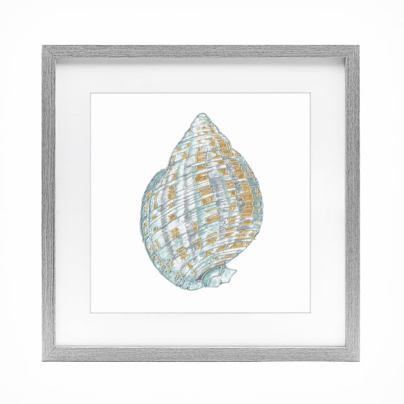 Stupell Industries Rustic Lodge Regal Shells Spiral Gray Framed Print Under Glass, 13 x 13, by Lorenzo Collective