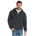 thumbnail image 1 of 9 Crowns Essentials Mens Full Zip Sherpa Lined Fleece Hoodie Jacket (Charcoal, XX-Large), 1 of 3