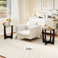thumbnail image 6 of Costway Tempered Glass Coffee Table Set of 3, 2-Tier Coffee Table & 2 Round End Tables Transparent & Black, 6 of 12