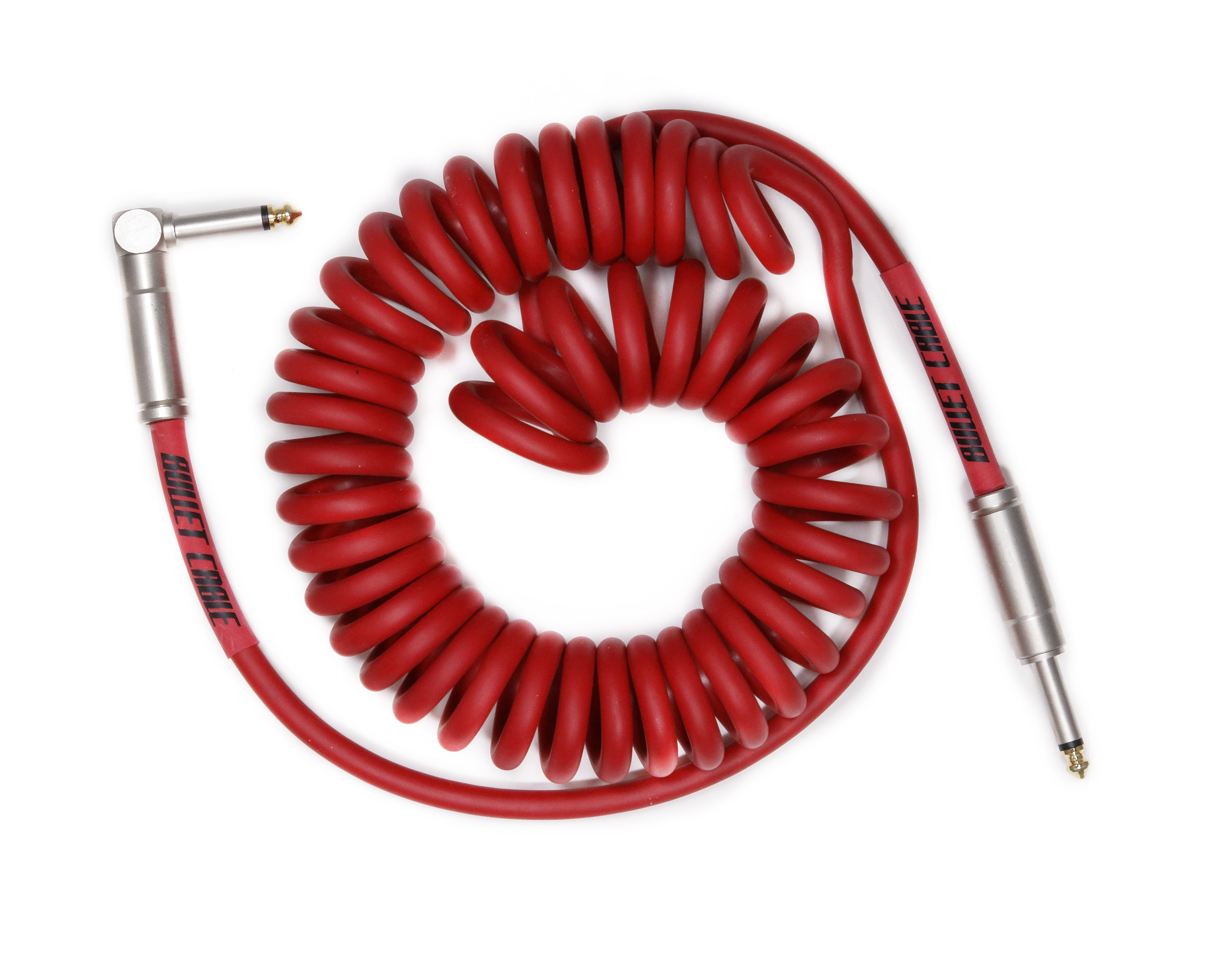 Bullet Cable Instrument Cable Coiled Coily Black Straight End 15' (5m