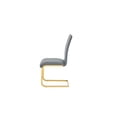 thumbnail image 2 of Alison Faux Leather Chrome Dining Side Chair in Gray/Gold (Set of 2), 2 of 2