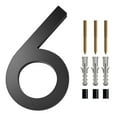 thumbnail image 1 of 6 inch Modern Floating House Numbers Door Black Shadow Home Address Garage Gate, 1 of 11