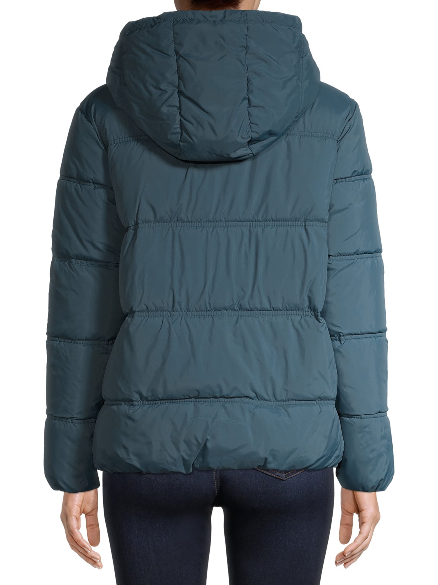 mark alan women's hooded short puffer