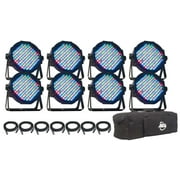 American DJ MEGA FLAT PAK 8 Mega Par Profile Lighting Package W/ Bag MEG224 New
