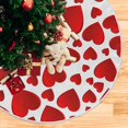 thumbnail image 4 of SKYSONIC Valentine's Day Christmas Tree Skirt 48",Cute Love Heart Suede Xmas Tree Skir Suitable for Indoor Outdoor Holiday Party Office Store Cupboard Decoration, 4 of 6