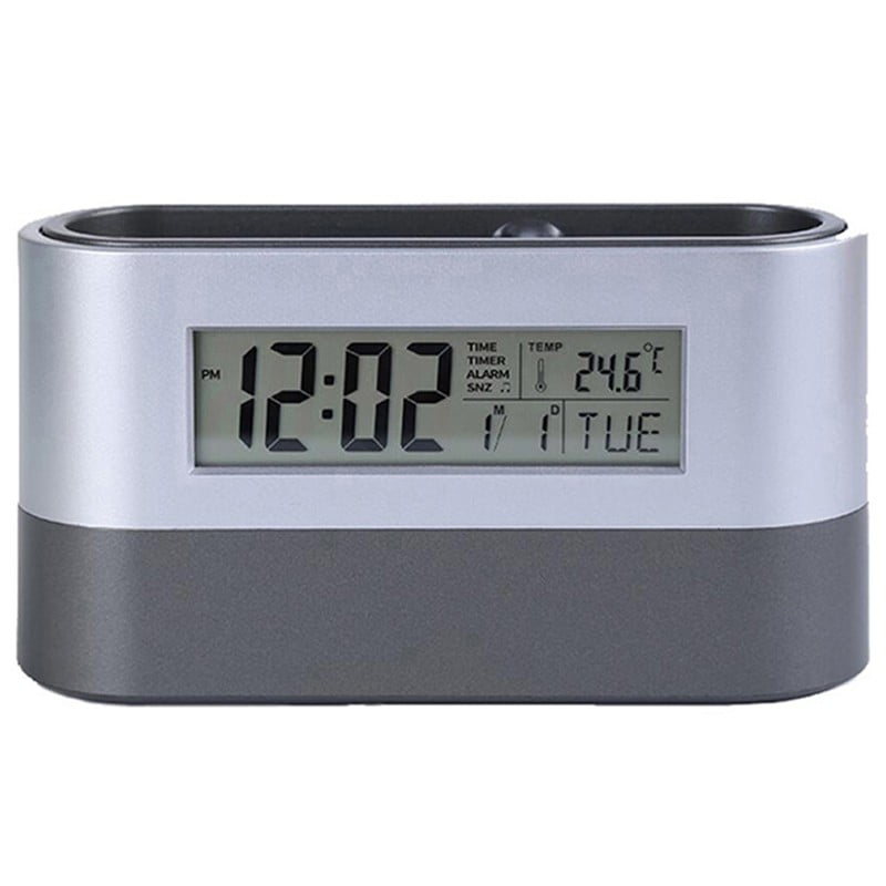Electronic Digital Pen Holder Alarm Clock Calendar Temperature Display