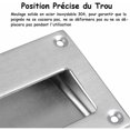 thumbnail image 4 of Ensemble de Foret 2 Pack Poignée de Porte Moderne en Acier Inoxydable Caché Encastré Armoire Poignée Intégrée Rectangulaire Tiroir pour Armoire de Cuisine 128X83MM, 4 of 4