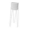 thumbnail image 4 of Lipstore Metal Planter Pot with Stand Decorative for Anniversary Birthday Celebration White, 4 of 8