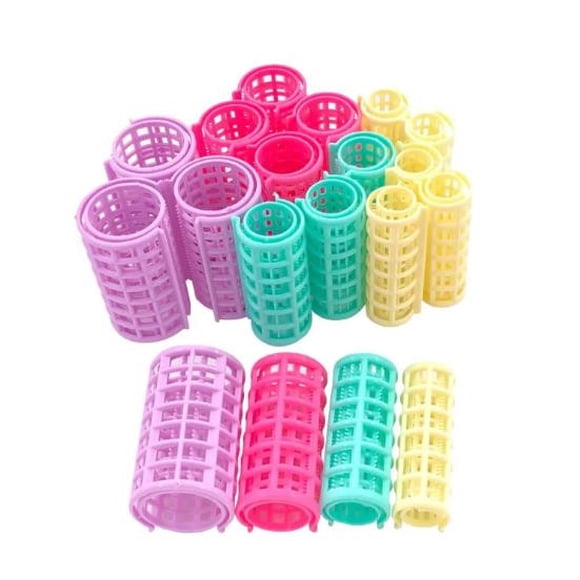 Kadlawus Hair Rollers Set for Styling, 10 Piece Plastic Curlers, DIY Curly Hairstyle Tools, Lightweight Travel Hair Curlers for Women