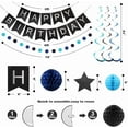 thumbnail image 7 of meowtastic Birthday Decorations, Happy Birthday Banner with Honeycomb Ball, Stars Hanging Swirl Streamer, Circle Dots Garland, Happy Birthday Party Decorations for Women Men Boys Girls (Black & Pink), 7 of 7