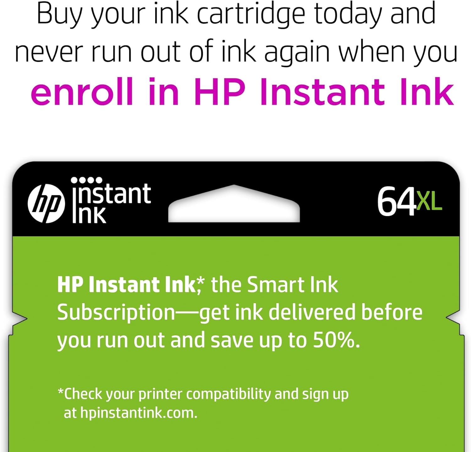 64XL Tri-color High-yield Ink Cartridge for Printers | Works with Printer Series: ENVY Inspire 7950e; ENVY Photo 6200, 7100, 7800; Tango | Eligible for Instant Ink | N9J91AN