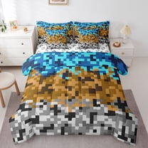 Feelyou Pixelate Miner Bedding Comforter Set 7pcs, Gaming King Bedding Sets