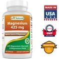 thumbnail image 5 of 3 Pack Best Naturals Magnesium Glycinate 425 mg 180 Vegetarian Capsules | High Absorption Magnesium Glycinate & Magnesium Oxide Chelated, Non-GMO, Gluten Free Muscle Relax, 5 of 7