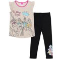 thumbnail image 4 of Disney Princess Rapunzel Jasmine Belle T-Shirt and Leggings 4 Piece Outfit Set Toddler to Big Kid, 4 of 5