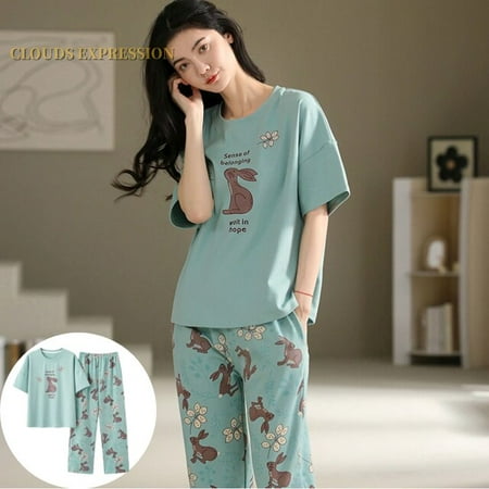 

QWZNDZGR Spring Summer Short Sleeved Elegant Women s Pajamas Set Abstract Sexy Black Nightwear Plaid Sleepwear Lounge Homewear Fashion