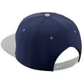 thumbnail image 2 of Daxton Classic Snapback Hat Old English Font Alphabet A to Z Flat Bill Visor Cap, Navy Light Grey Hat, White R, 2 of 2