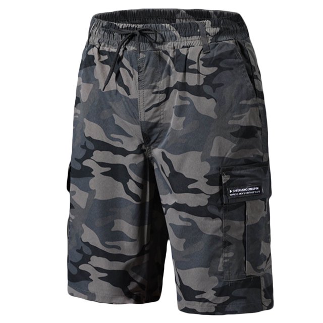 KIHOUT Men's Camo Cargo Shorts Relaxed Fit Multi-Pocket Outdoor Work Drawstring Camouflage Cargo Shorts