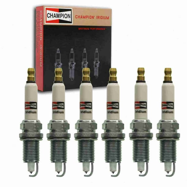 6 pc Champion Iridium Spark Plugs compatible with Jeep Wrangler    L6 1987-2006 Ignition Wire Secondary 