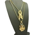 thumbnail image 4 of Hip Hop Iced Gold Plated Egyptian Double Anubis Pendant & 2mm 20", 24" Box Chain 2 Necklace Luxury Set Fashion Gift, 4 of 5