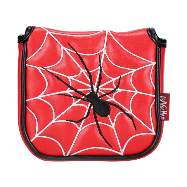 Golf Putter Headcover Cierre magnético Cuadrado Medio talón Eje Mazo Putter Araña Roja Sunnimix Cubierta de la cabeza del putter de golf