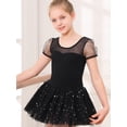 thumbnail image 2 of Stelle Toddler Girls Puff Sleeve Sequins Tutu Ballet Dress,Ballet Leotard with Sparkly Skirt Ballerina Performance Outfit Dance Dress,Black,5-6 Years, 2 of 8