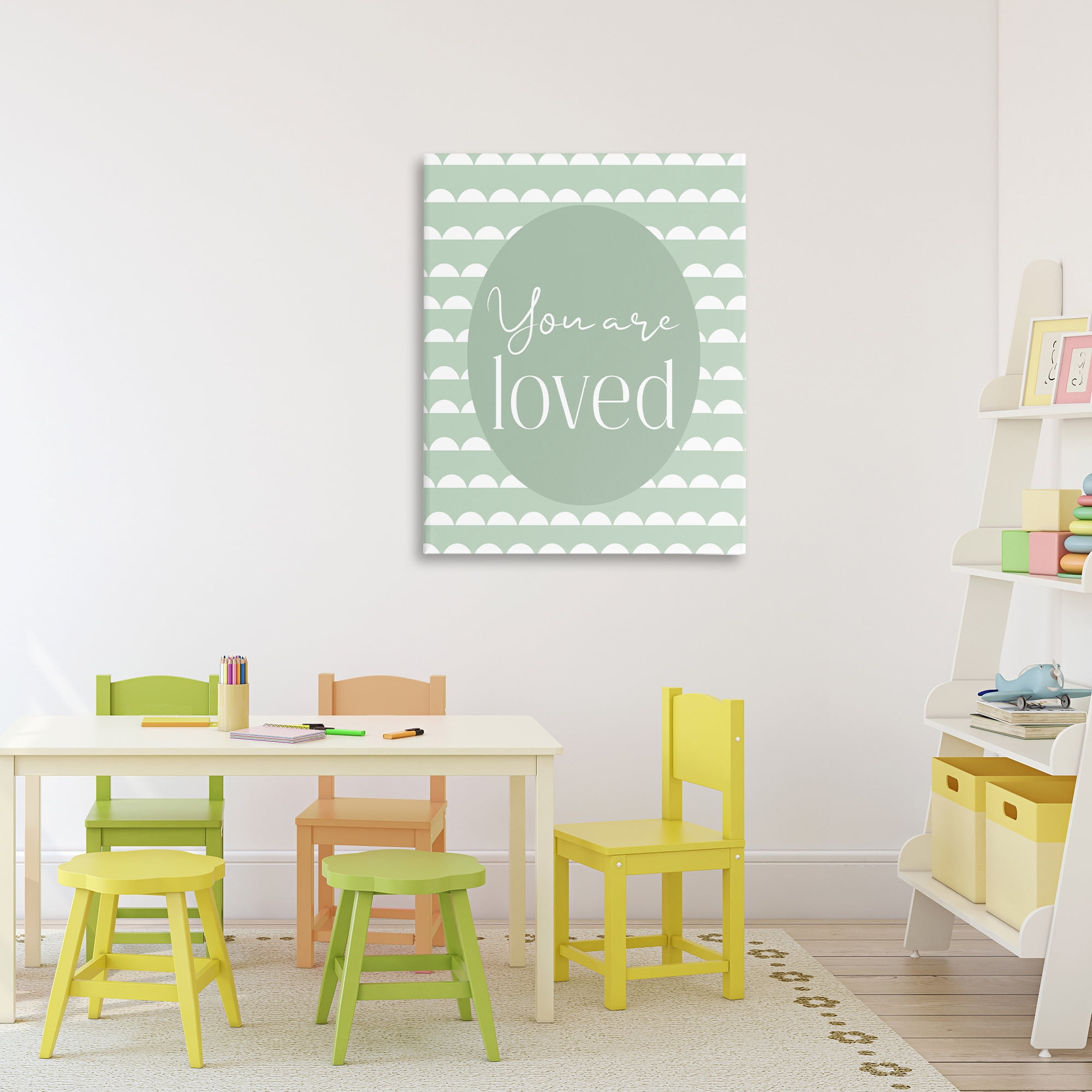 Stupell Industries You Are Loved Light Green Canvas Wall Art, design by Christine Simpson Art