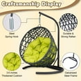 thumbnail image 6 of Dog Bed Cat Swing Bed with Stand & Cushion, Cat Egg Chair with Rattan Wicker Appearance, Indoor Hanging Swinging Cat Bed for Cats, Small Dogs, and Small Animals,Green,Orthopedic Dog Bed, 6 of 15