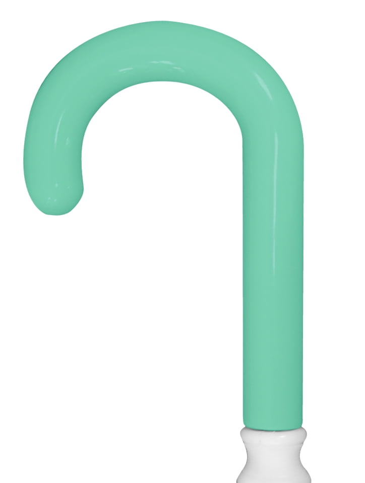 Weather Station 36in Children's J-Handle Stick Umbrella, Teal Dots
