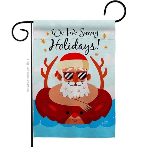 Angeleno Heritage G130344-BO Sunny Holidays Summertime Christmas In July 13 x 18.5 in. Double-Sided Decorative Vertical Garden Flags for House Decoration Banner Yard Gift