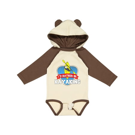

Inktastic I d Rather Be Kayaking Boys or Girls Long Sleeve Baby Bodysuit
