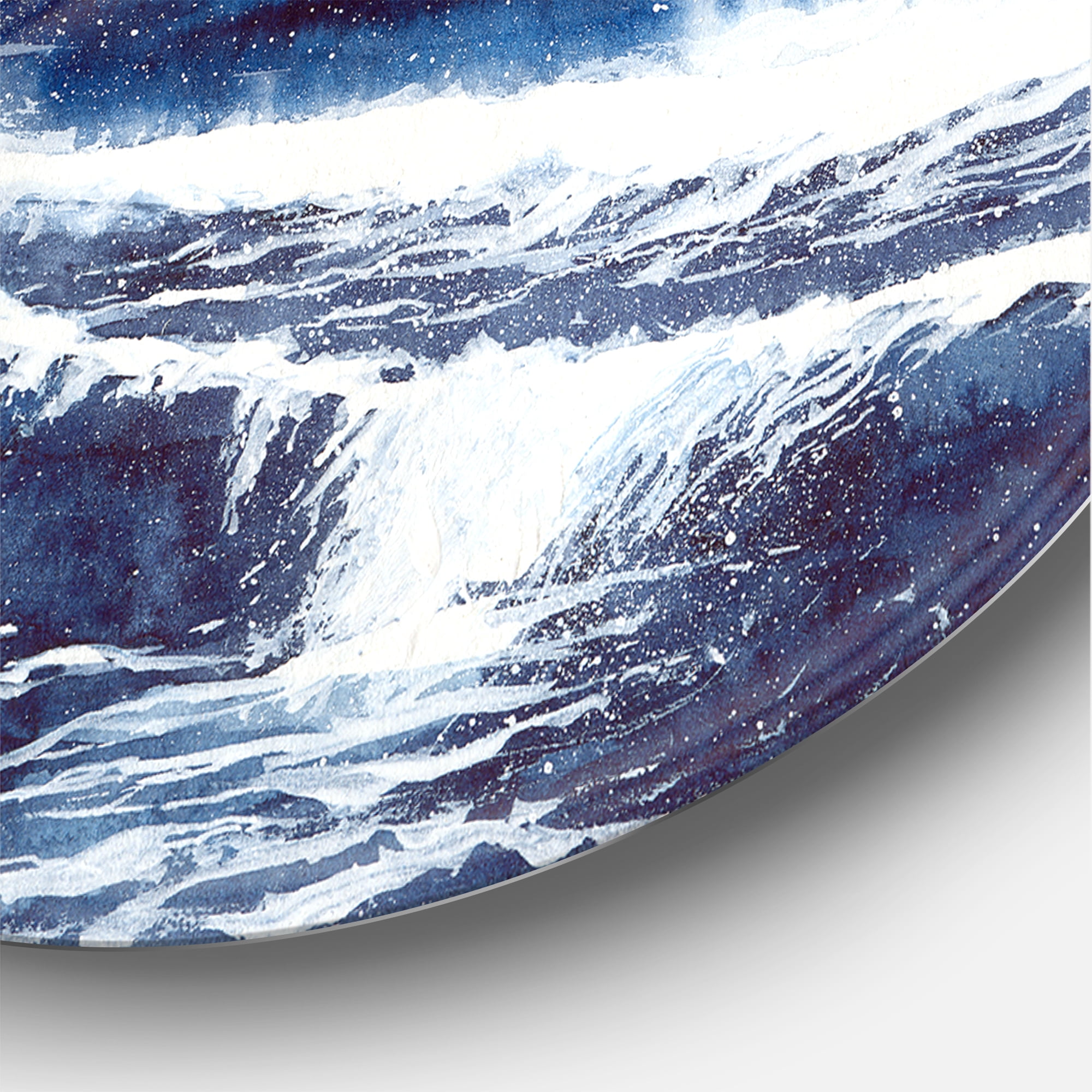 Designart 'Seagulls With Lighthouse On The Rocky Island' Nautical & Coastal Circle Metal Wall Art 29x29 - Disc of 29