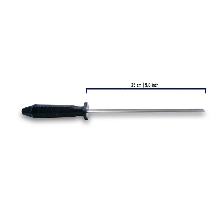 F. Dick 7320325-75 Oval Diamond Sharpening Steel 10 Inch with 2K Handle 