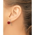 thumbnail image 3 of Sterling Silver Polished Red Coral Rose Dangle Earrings (Width 10.35) (Length 16) - Jbsp, 3 of 5