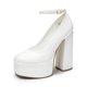 thumbnail image 1 of Zapatos DREAM PAIRS SDPU2471W Blancos con Plataforma y Tacones Gruesos, 1 of 7