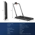 thumbnail image 3 of SuperFit 2.25HP 2-in-1 Folding Under Desk Treadmill W/Speaker Controller APP, 3 of 10