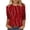 Red, variant on SnZhen Women's Casual Printed Tops Trendy Printing Crew Neck Loose 3/4 Sleeve Pullover T-Shirts Top Army Green L
