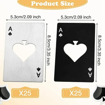 

50 Pieces Poker Card Bottle Openers Groomsmen of Spades Bottle Opener Beer Bottle Opener for Your Wallet and Pocket