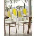 thumbnail image 4 of nqOlkjepod Yellow Chair Covers Set of 6, Decorative Chair Back Cover, Modern Geometric Grey Oil Painting Abstract Dining Room Chair Slipcovers Removable Chair Protectors Covers for Party Banquet, 4 of 7