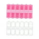 thumbnail image 1 of FELTECHELECTR Caja de almacenamiento de 2 piezas con 12 rejillas para uñas postizas, contenedor para suministros de decoración de uñas, para uso diario en el hogar (rosa + transparente), 1 of 6