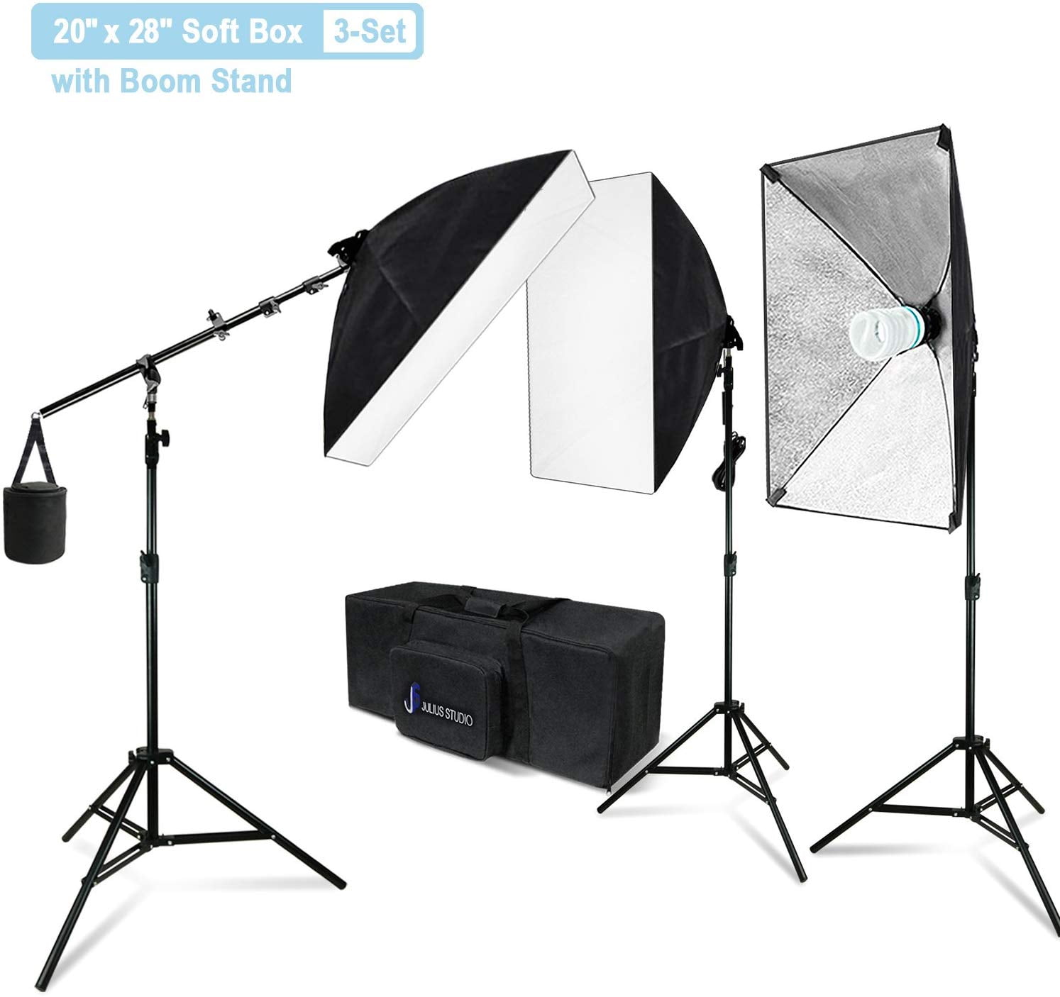 Fluorescent Continuous Lighting Kit with 2 Softboxes700WLife Of Photo 