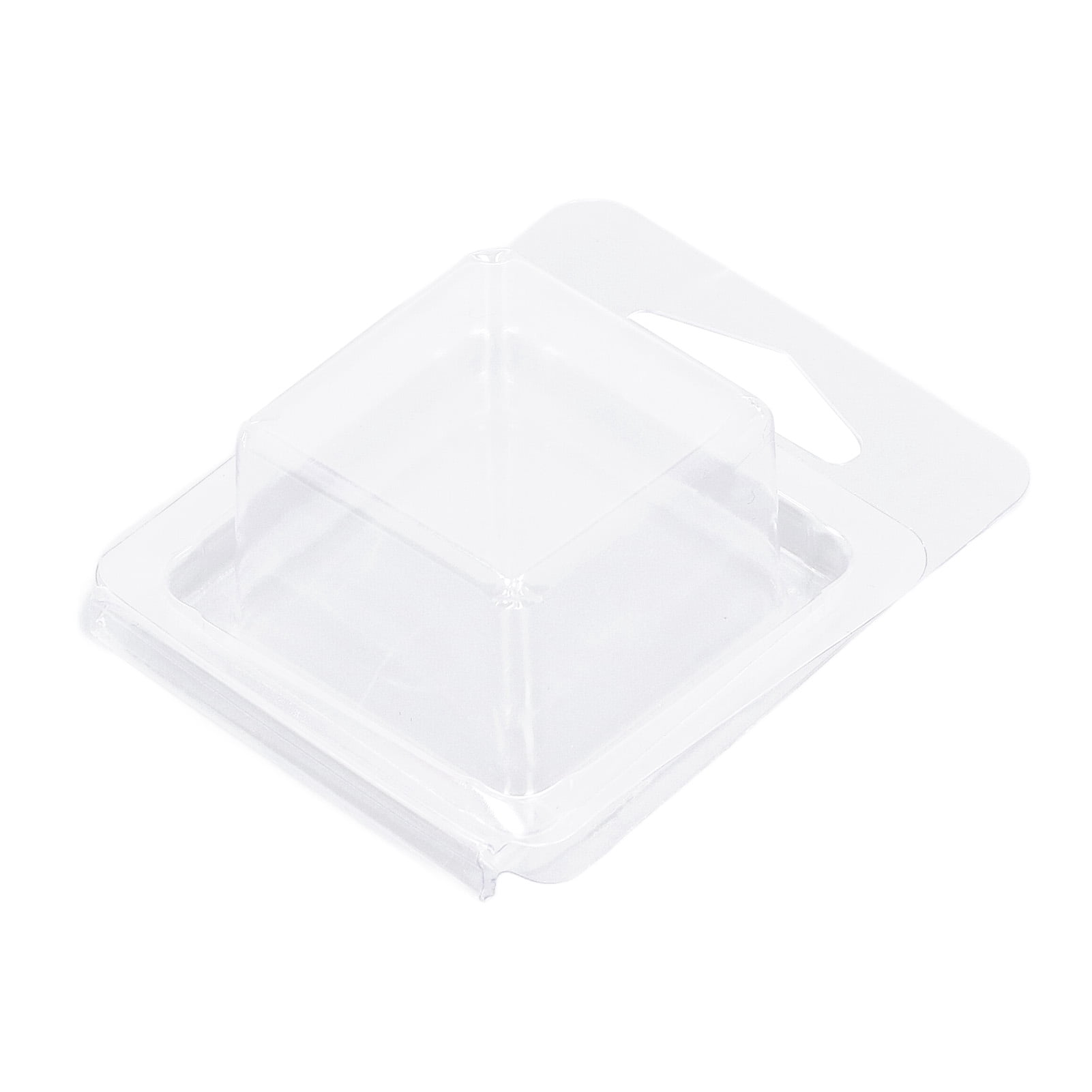Rupoun 100PCS Wax Melt Molds Clamshell Container Empty PET Plastic Transparent Trays for DIY Candle Making and Chocolate (Rectangle, 15.35 inches / 39 cm )