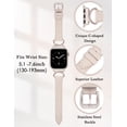 thumbnail image 5 of TOYOUTHS Leather Band Compatible with Apple Watch Bands 41mm 40mm 38mm 44mm 45mm 42mm 49mm Women, Slim Dressy Leather Strap with C-Shape Metal Buckle for iWatch Series 9/8/7/6/5/4/3/2/1/SE/Ultra 2, 5 of 8