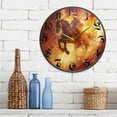 thumbnail image 3 of WOBOGO Fiery Warrior Horse Acrylic Wall Clock Battery Operated 11.9in Silent No Tick Bedroom Living Room Office Classroom Decoration, 3 of 10