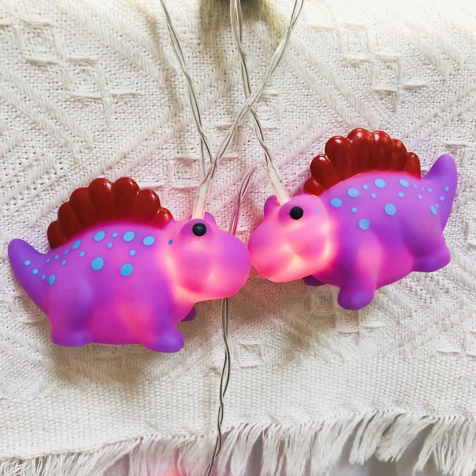 Sezrgiu Purple Stegosaurus Dinosaur LED Night Light Battery Operated Indoor Boys Girls Bedroom Decor