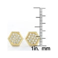 thumbnail image 4 of West Coast Jewelry Women's Micro Pave Crystal Hexagon Gold Tone Stud Earrings, 4 of 4