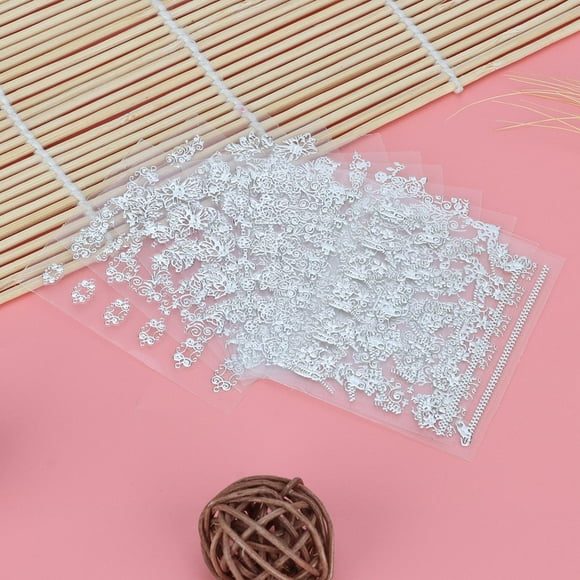 Pegatinas de transferencia para uñas, 12 piezas, diseño exquisito, pegatinas 3D para decoración de uñas, construcción resistente