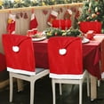 thumbnail image 6 of Christmas Chair Covers Pack of 6, 24x20 Inch Red and White Santa Claus Hat Chair Back Covers, Christmas Chair Back Covers Kitchen Chair Covers for Christmas Holiday Festival Decoration, 6 of 8