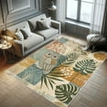 thumbnail image 5 of Ambesonne Mid Century Decorative Rug Carpet, Tropical Leaves Owl, 2' 2" x 3' 7", Jade Green Amber Sea Blue, 5 of 5